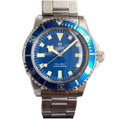 Tudor Snowflake Replica Watch Asia ETA2836 Stainless Steel Blue Bezel